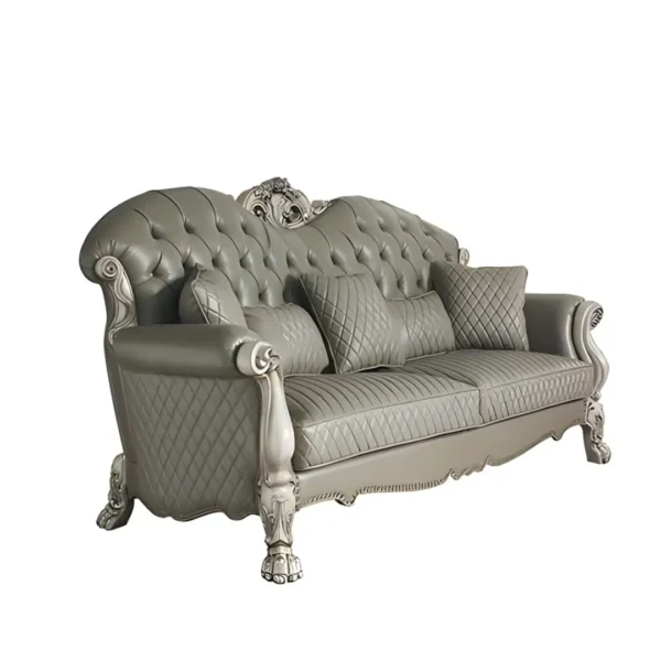 Dresden Leather Sofa With 5 Pillows By ACME