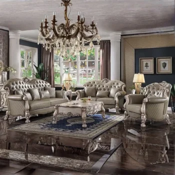 Dresden Leather Sofa With 5 Pillows By ACME