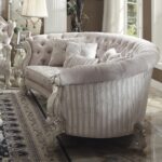 Versailles Sofa With 5 Pillows in Ivory Velvet 52085 By ACME Luxury Living Room Furniture Mobilia Cleopatra 9 Versailles Sofa With 5 Pillows in Ivory Velvet 52085 By ACME 9