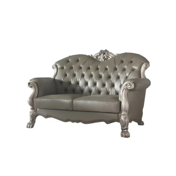 Dresden Leather Loveseat With 3 Pillows By ACME