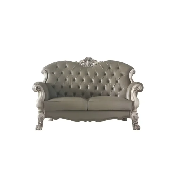 Dresden Leather Loveseat With 3 Pillows By ACME