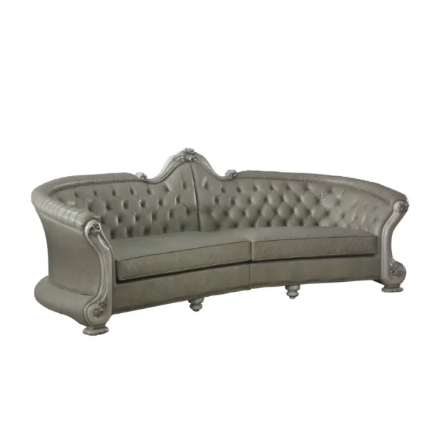 Dresden Leather Sofa With 5 Pillows By ACME