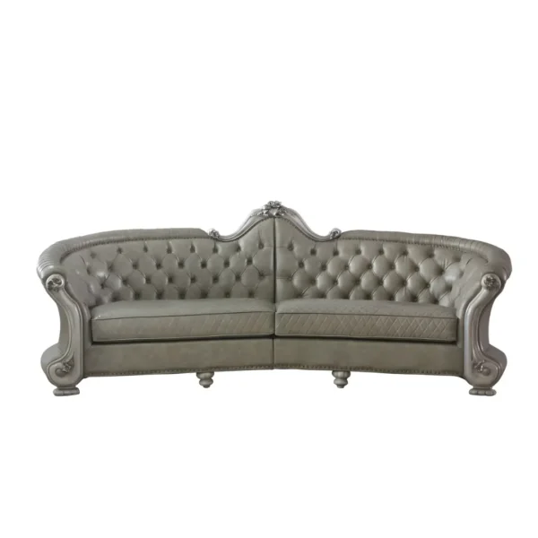 Dresden Leather Sofa With 5 Pillows By ACME