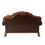 Brown Synthetic Leather & Chenille, Cherry Oak Finish Dresden Loveseat W/2 Pillows 15161 by ACME Luxury Living Room Furniture Mobilia Cleopatra 11 Brown Synthetic Leather & Chenille, Cherry Oak Finish Dresden Loveseat W/2 Pillows 15161 by ACME 11