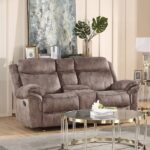 Chocolate Velvet Zubaida Motion Sofa & Console W/USB 55020 by ACME Luxury Living Room Furniture Mobilia Cleopatra 17 Chocolate Velvet Zubaida Motion Sofa & Console W/USB 55020 by ACME 17