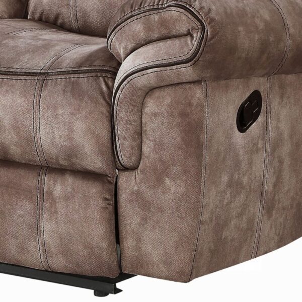 Chocolate Velvet Zubaida Motion Sofa & Console W/USB 55020 by ACME 15