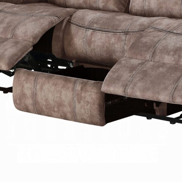 Chocolate Velvet Zubaida Motion Sofa & Console W/USB 55020 by ACME 14