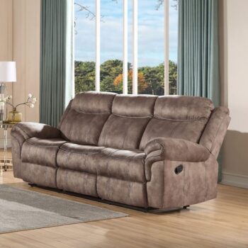 Chocolate Velvet Zubaida Motion Loveseat & Console W/USB 55021 by ACME
