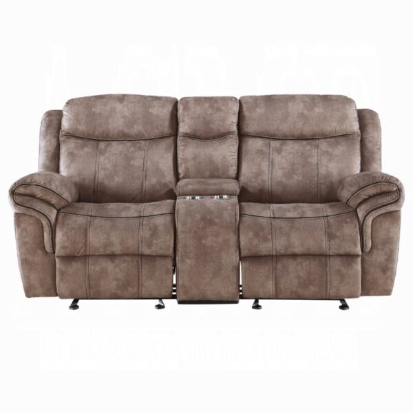 Chocolate Velvet Zubaida Motion Loveseat & Console W/USB 55021 by ACME 10