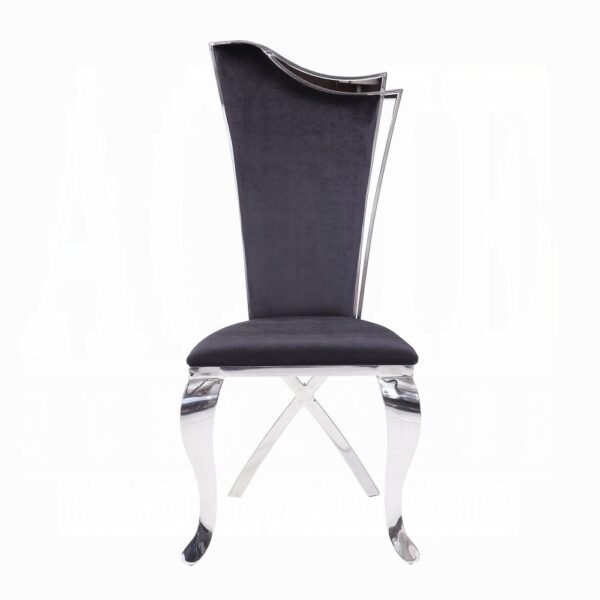 Black Fabric Cyrene Side Chair 62079 by ACME 9