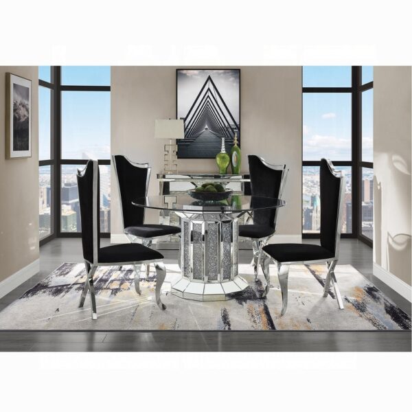 Black Fabric Cyrene Side Chair 62079 by ACME 12