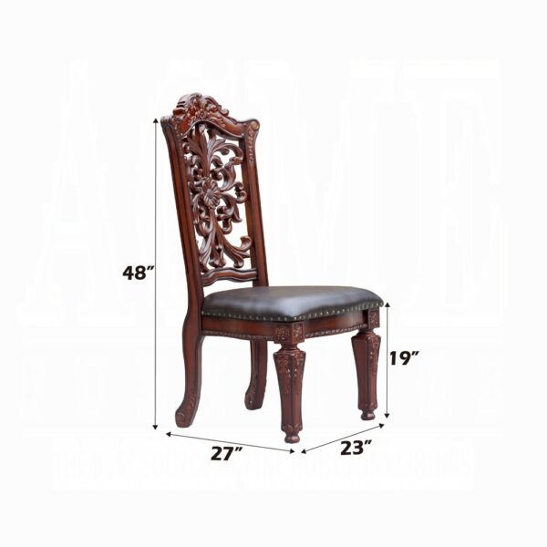 Vendome Side Chair in Brown Leather 60003 by ACME 6