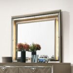 Dark Champagne Skylar Mirror W/Led 25324 by ACME Luxury Bedroom Dressers & Mirrors Mobilia Cleopatra 11 Dark Champagne Skylar Mirror W/Led 25324 by ACME 11