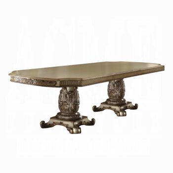Vendome Dining Table in Gold Patina Finish 63000 by ACME