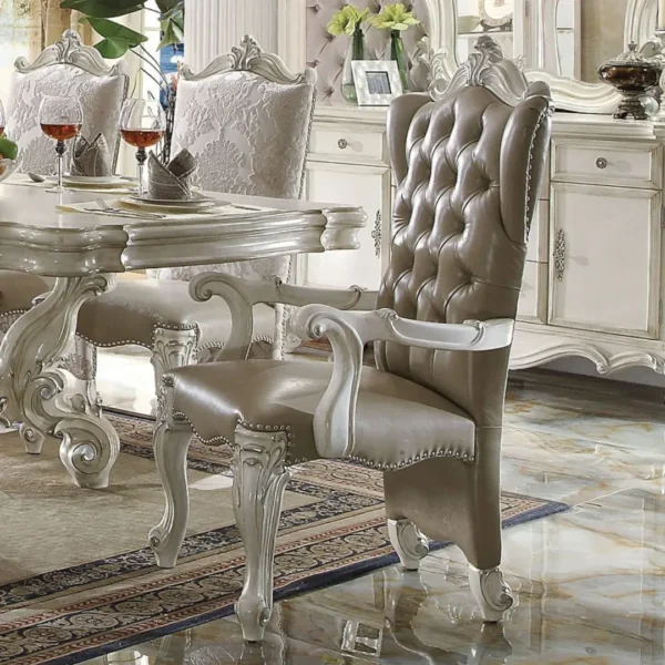 Versailles Bone White Dining Table by ACME - Image 2