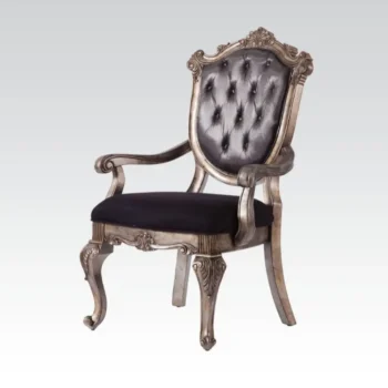 Chantelle Silver Gray Silk Arm Chair By ACME