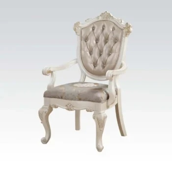 Chantelle Rose Gold Leather Arm Chair By ACME