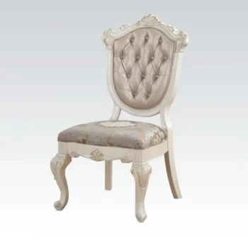 Chantelle Rose Gold Leather Side Chair By ACME