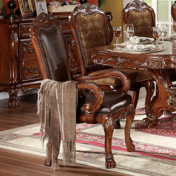 Dresden Chair in Brown Leather 12154 by ACME