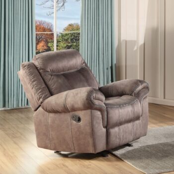 Chocolate Velvet Zubaida Motion Glider Recliner 55022 by ACME