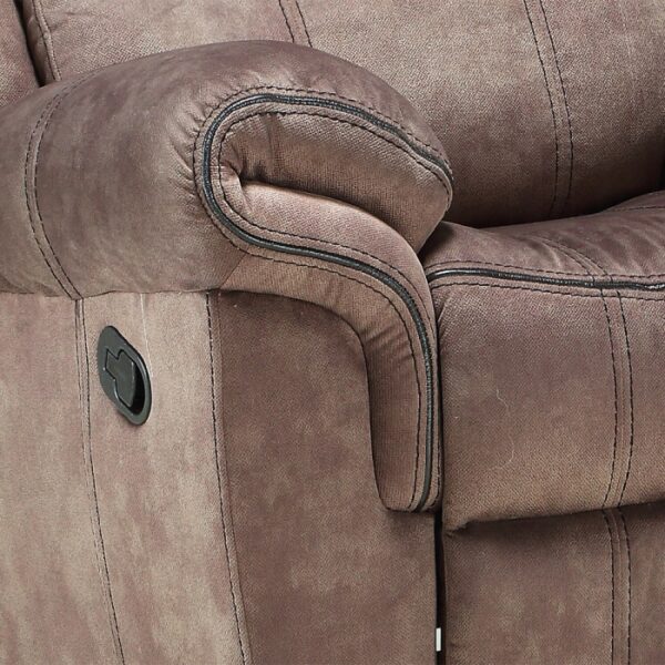 Chocolate Velvet Zubaida Motion Loveseat & Console W/USB 55021 by ACME 12