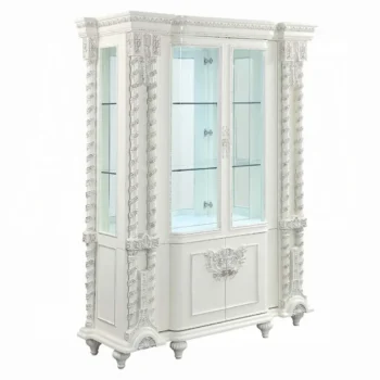 Curio in Antique White Finish