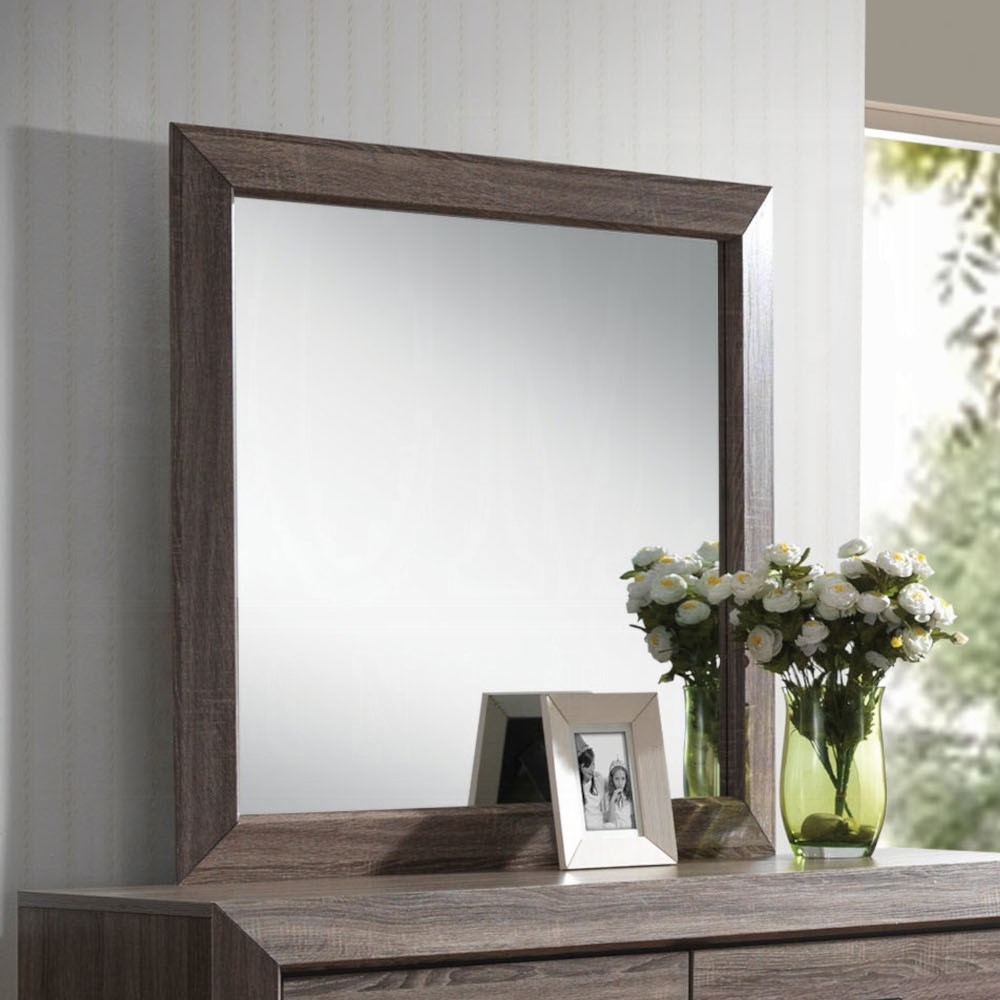 Weathered Gray Lyndon Mirror 26024 by ACME