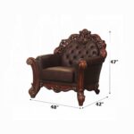 Vendome Chair W/Pillow in Cherry Leather 52003 by ACME 8