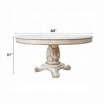 Vendome Round Dining Table With Pedestal Base in Antique Pearl Finish DN01222 by ACME 16