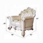 Vendome Chair With Pillow in Champagne Leather LV01326 by ACME 22