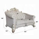 Vendome II Loveseat With 4 Pillows in Ivory Fabric LV01330 by ACME 19