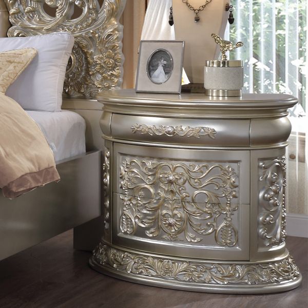 Antique Gold Finish Sorina Nightstand BD01242 by ACME