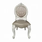 Versailles Bone White Leather Side Chair Set of 2 by ACME - Image 2