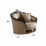 Ernestine Tan Fabric Chair With 2 Pillows by ACME - Image 2