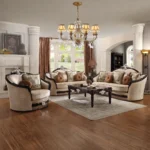 Ernestine Tan Fabric Sofa With 7 Pillows by ACME - Image 2