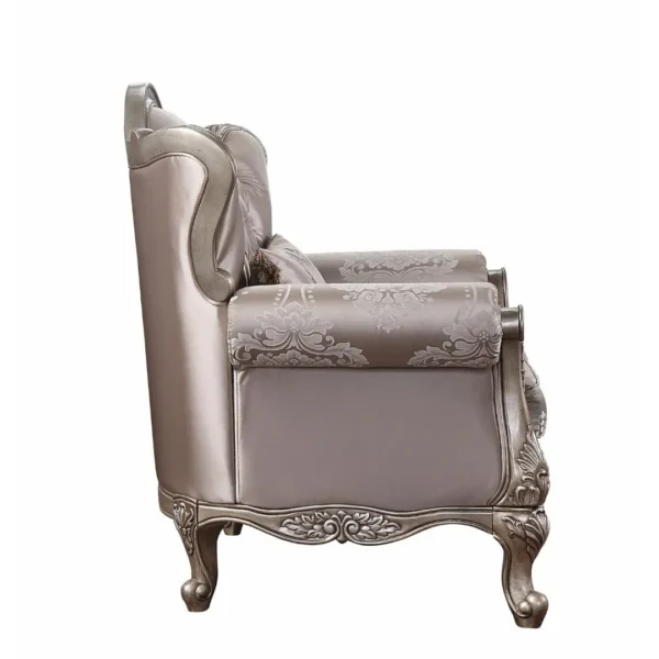 Jayceon Chair WPillow Fabric & Champagne Finish By ACME
