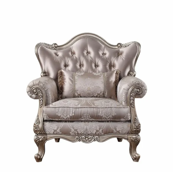Jayceon Chair WPillow Fabric & Champagne Finish By ACME