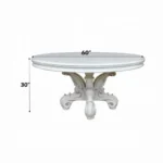 Versailles Round Pedestal Dining Table Bone White Finish By ACME