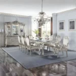 Bently 96-Inch Rectangular Dining Table in Champagne Finish By ACME