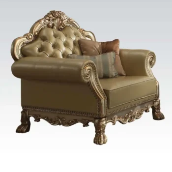 Dresden Bone Leather Chair With 2 Pillows by ACME