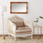 Rose Gold Leather/Fabric Chantelle Chair W/Pillow 53542 by ACME Living Chairs Mobilia Cleopatra 15 Rose Gold Leather/Fabric Chantelle Chair W/Pillow 53542 by ACME 15