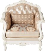 Rose Gold Leather/Fabric Chantelle Chair W/Pillow 53542 by ACME Living Chairs Mobilia Cleopatra 16 Rose Gold Leather/Fabric Chantelle Chair W/Pillow 53542 by ACME 16