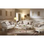Rose Gold Leather/Fabric Chantelle Chair W/Pillow 53542 by ACME Living Chairs Mobilia Cleopatra 20 Rose Gold Leather/Fabric Chantelle Chair W/Pillow 53542 by ACME 20