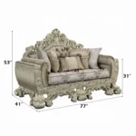 Sorina Velvet Fabric Loveseat With 5 Pillows by ACME - Image 6