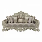 Velvet Tufted Sofa With 7 Pillows