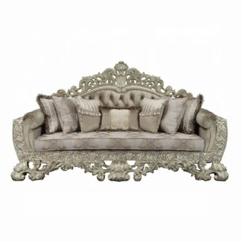 Velvet Tufted Sofa With 7 Pillows