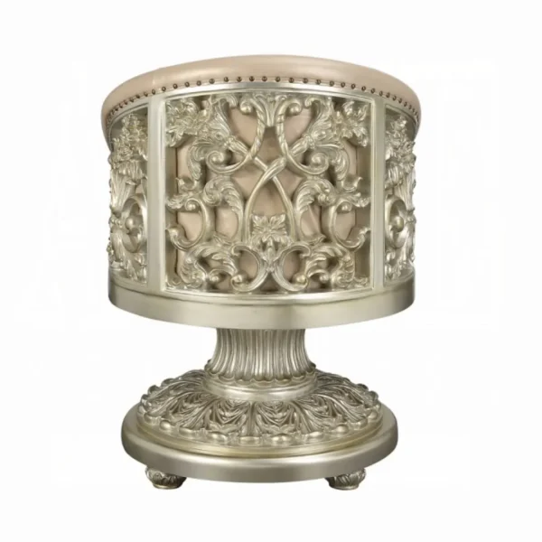 Sorina Gold Leather Arm Chair by ACME - Image 4