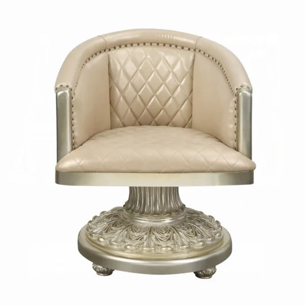 Sorina Gold Leather Arm Chair by ACME - Image 2