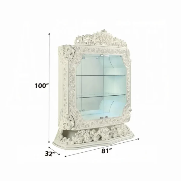 Adara Antique White Wood Curio by ACME - Image 5