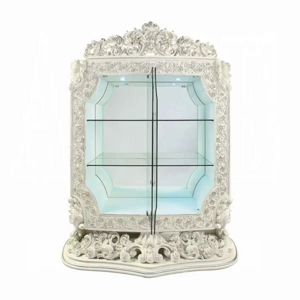 Adara Antique White Wood Curio by ACME - Image 2